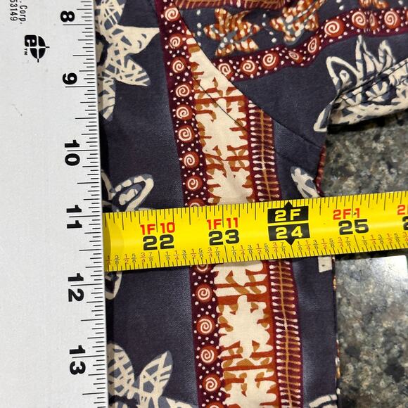 Pierre Cardin Shirt Mens XL Orange Gray All Over Print Hawaiian Button Up Cotton - Picture 6 of 8